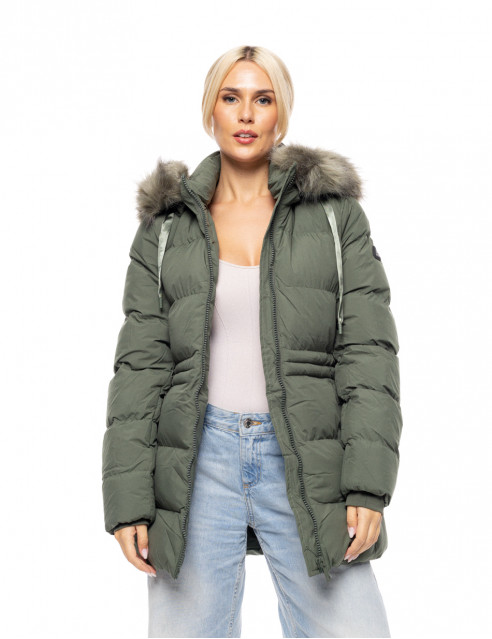 Biston fashion γυναικείο demi μπουφάν με αποσπώμενη κουκούλα