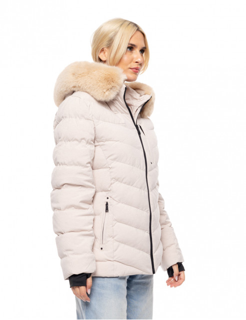 Biston fashion γυναικείο κοντό μπουφάν με αποσπώμενη κουκούλα