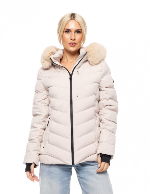 Biston fashion γυναικείο κοντό μπουφάν με αποσπώμενη κουκούλα