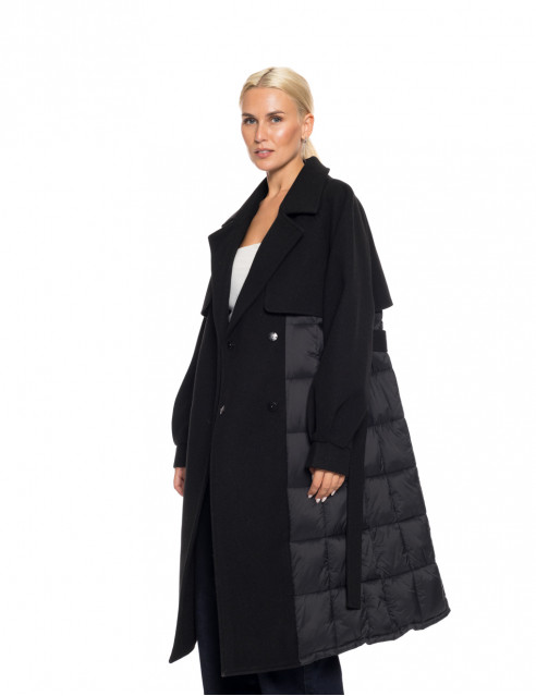 Biston fashion γυναικείο μακρύ πανωφόρι με ζώνη
