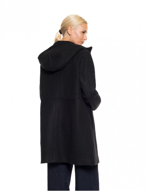 Biston fashion γυναικείο μακρύ μπουφάν με ενσωματωμένη κουκούλα