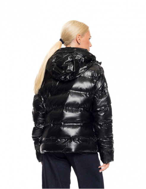 Biston fashion γυναικείο κοντό μπουφάν με κουκούλα
