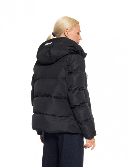 Biston fashion γυναικείο κοντό μπουφάν με ενσωματωμένη κουκούλα