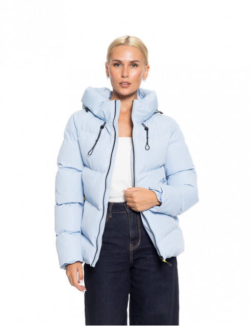 Biston fashion γυναικείο κοντό μπουφάν με ενσωματωμένη κουκούλα