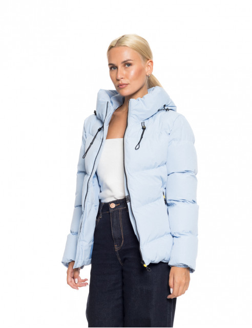 Biston fashion γυναικείο κοντό μπουφάν με ενσωματωμένη κουκούλα