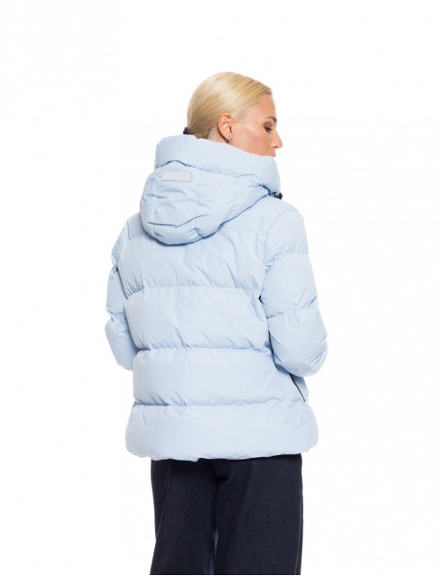 Biston fashion γυναικείο κοντό μπουφάν με ενσωματωμένη κουκούλα