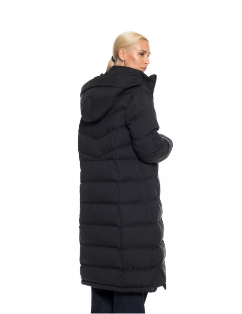 Splendid fashion γυναικείο μακρύ μπουφάν με κουκούλα