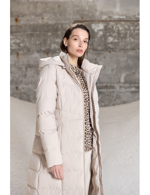 Splendid fashion γυναικείο μακρύ μπουφάν με κουκούλα