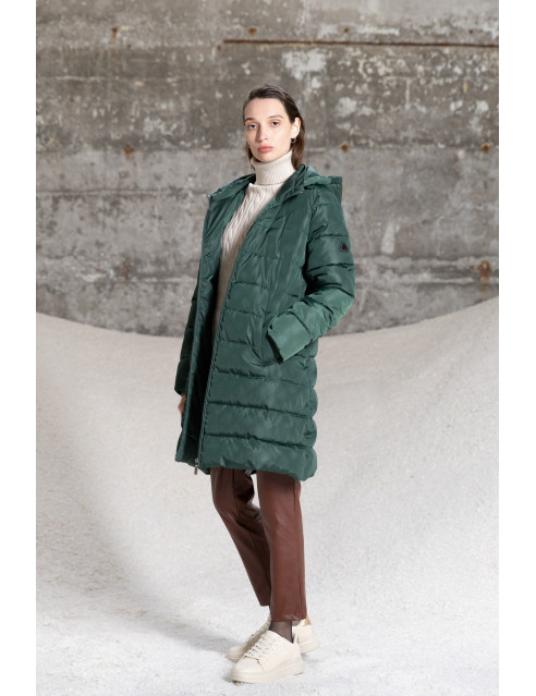 Splendid fashion γυναικείο μακρύ μπουφάν με κουκούλα