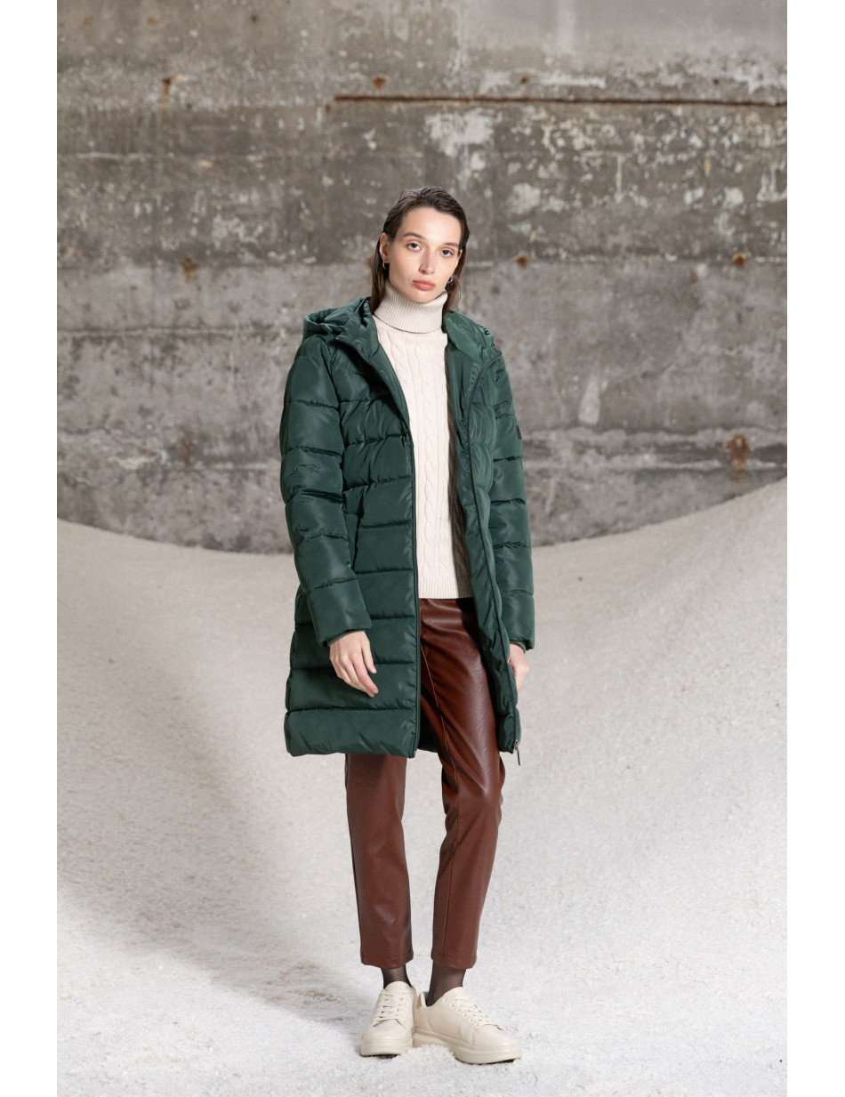 Splendid fashion γυναικείο μακρύ μπουφάν με κουκούλα