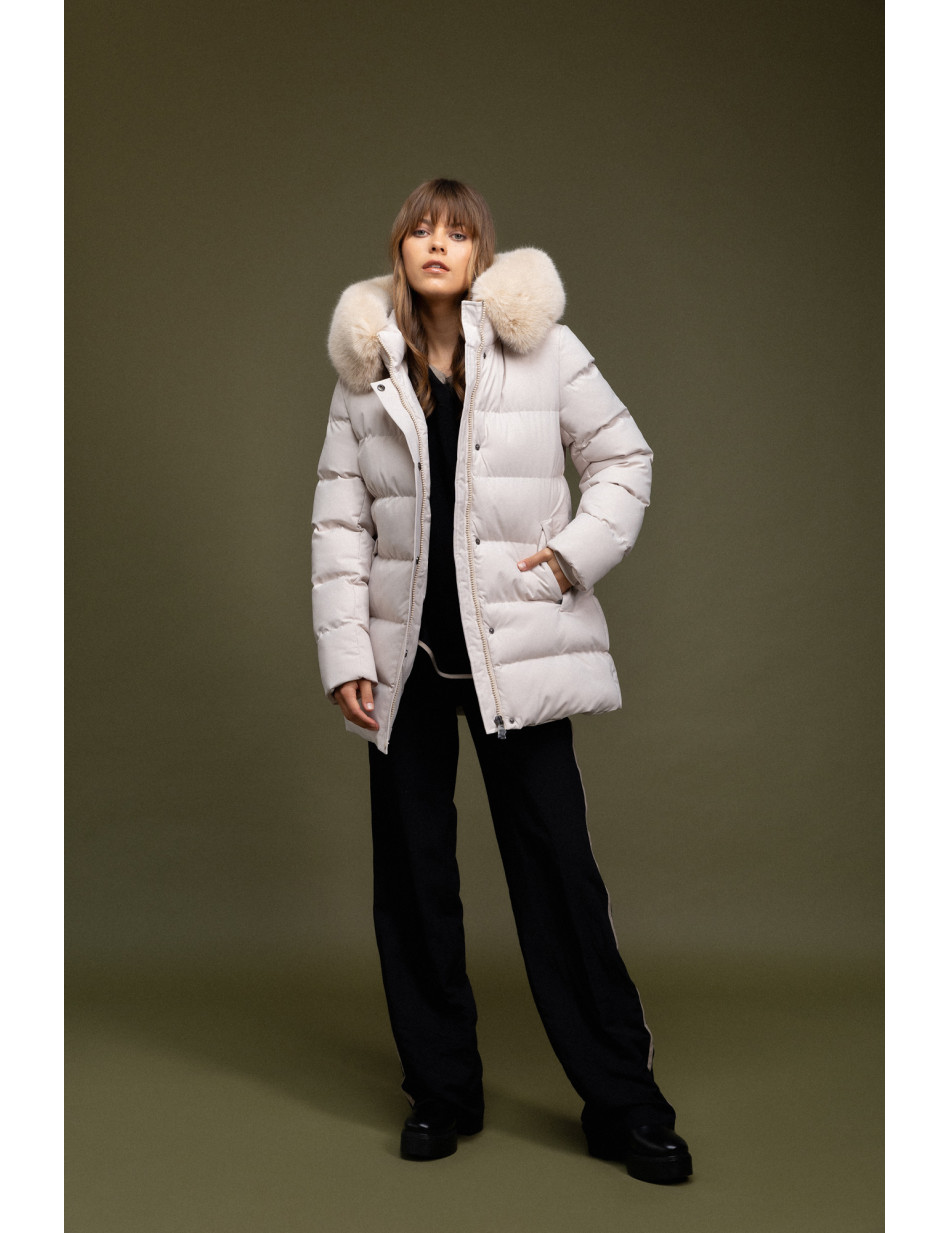 Biston fashion γυναικείο κοντό μπουφάν με αποσπώμενη κουκούλα