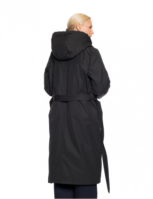 Biston fashion γυναικείο μακρύ μπουφάν με ενσωματωμένη κουκούλα