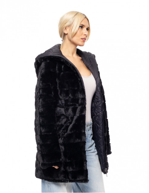Splendid fashion γυναικείο demi γούνινο πανωφόρι διπλής όψης