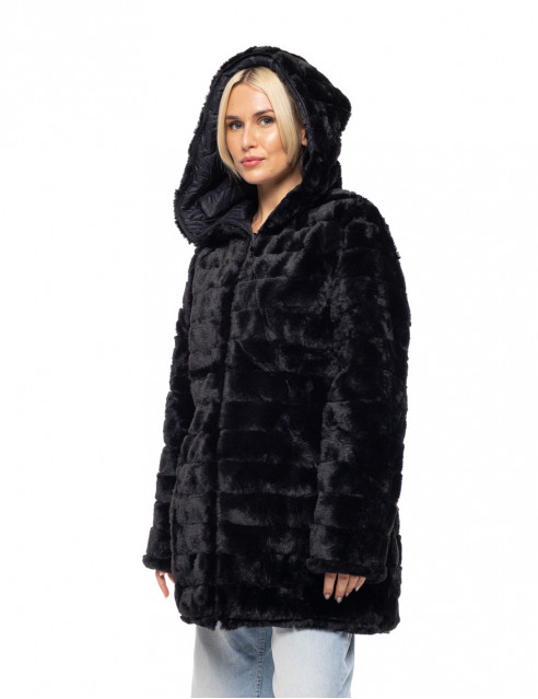 Splendid fashion γυναικείο demi γούνινο πανωφόρι διπλής όψης