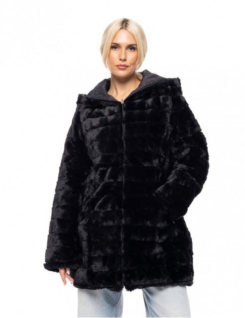 Splendid fashion γυναικείο demi γούνινο πανωφόρι διπλής όψης