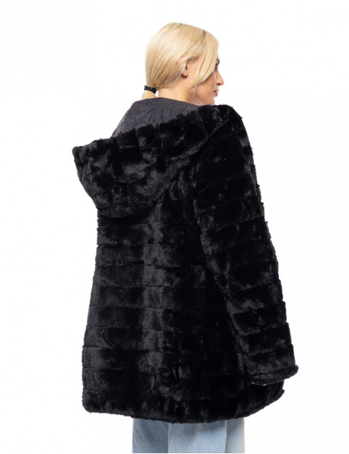 Splendid fashion γυναικείο demi γούνινο πανωφόρι διπλής όψης
