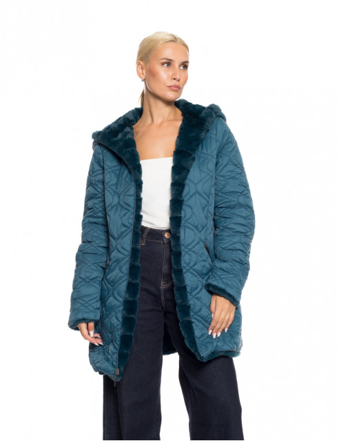 Splendid fashion γυναικείο demi γούνινο πανωφόρι διπλής όψης