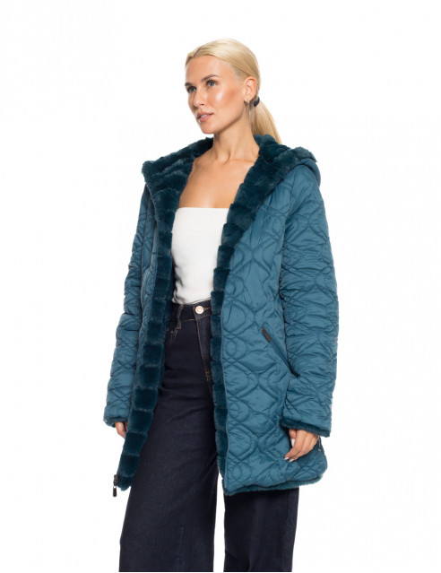 Splendid fashion γυναικείο demi γούνινο πανωφόρι διπλής όψης