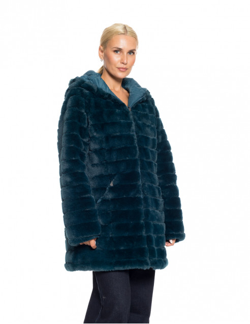 Splendid fashion γυναικείο demi γούνινο πανωφόρι διπλής όψης