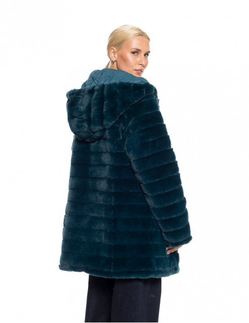 Splendid fashion γυναικείο demi γούνινο πανωφόρι διπλής όψης