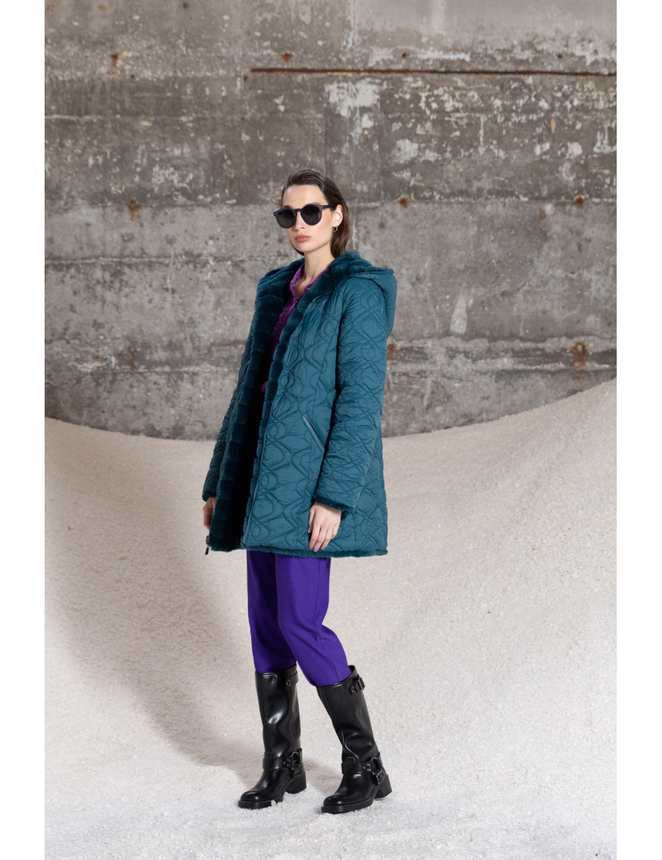 Splendid fashion γυναικείο demi γούνινο πανωφόρι διπλής όψης