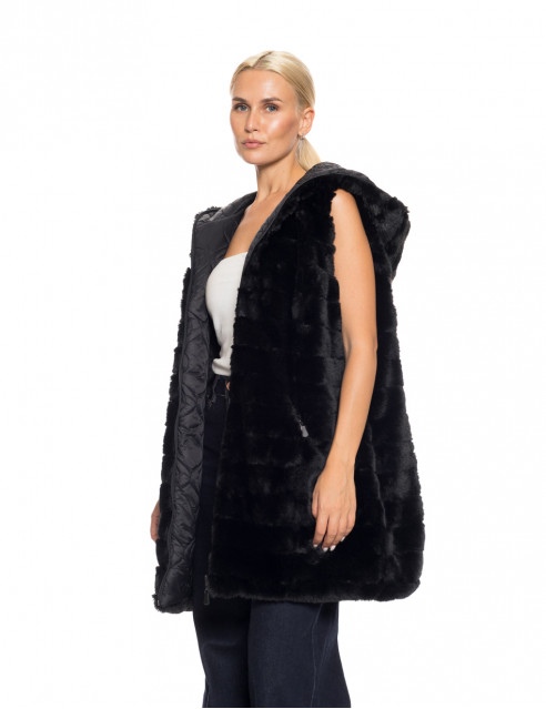 Splendid fashion Γυναικείο demi γούνινο γιλέκο διπλής όψης