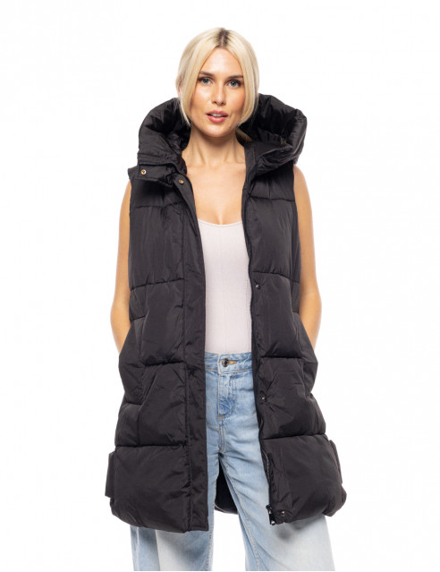 Splendid fashion γυναικείο demi γιλέκο με ενσωματωμένη κουκούλα