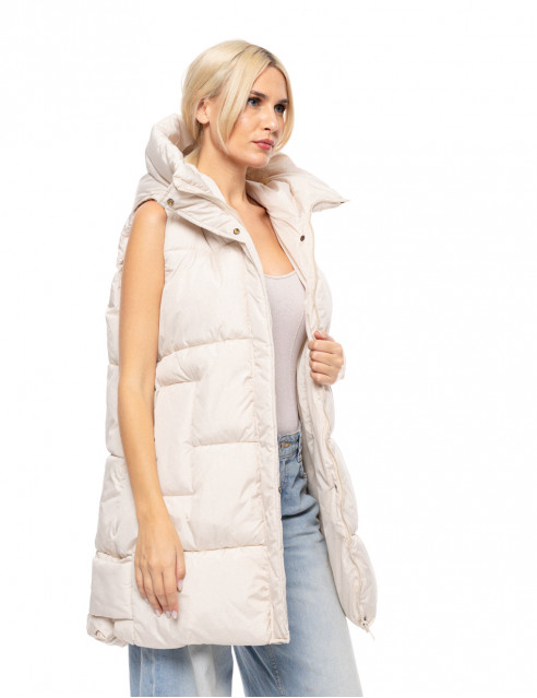 Splendid fashion γυναικείο demi γιλέκο με ενσωματωμένη κουκούλα