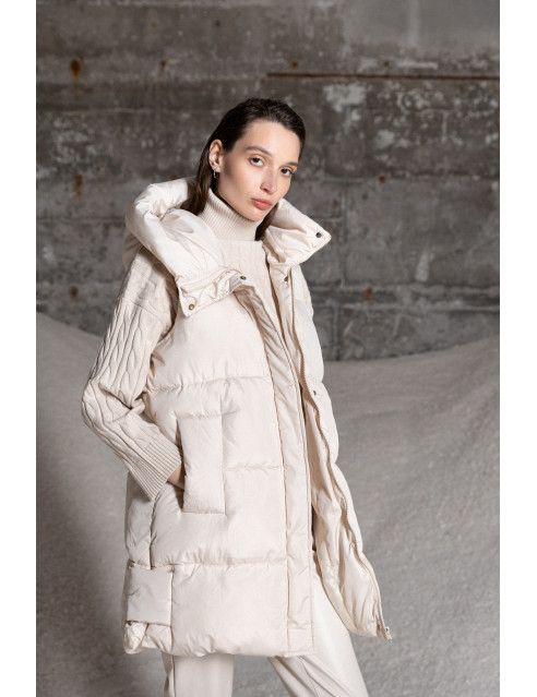 Splendid fashion γυναικείο demi γιλέκο με ενσωματωμένη κουκούλα