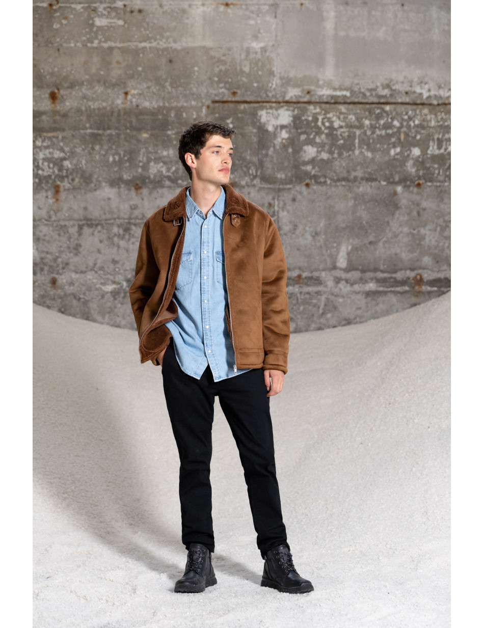 Splendid fashion ανδρικό κοντό μουτόν πανωφόρι