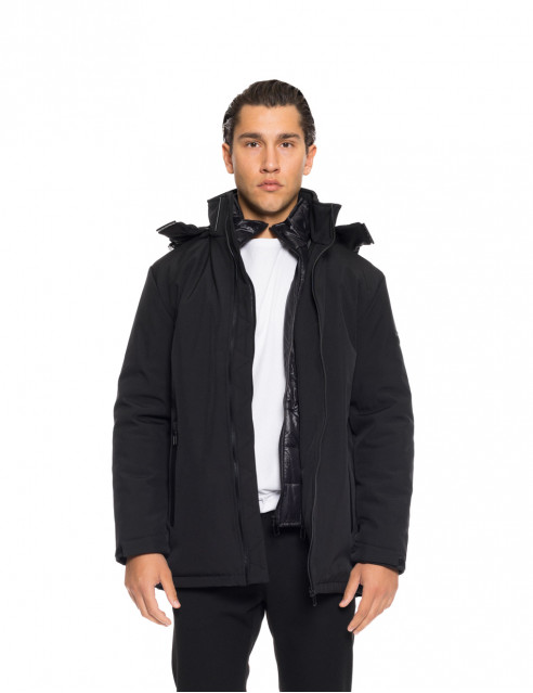 Biston fashion ανδρικό κοντό μπουφάν με αποσπώμενη κουκούλα
