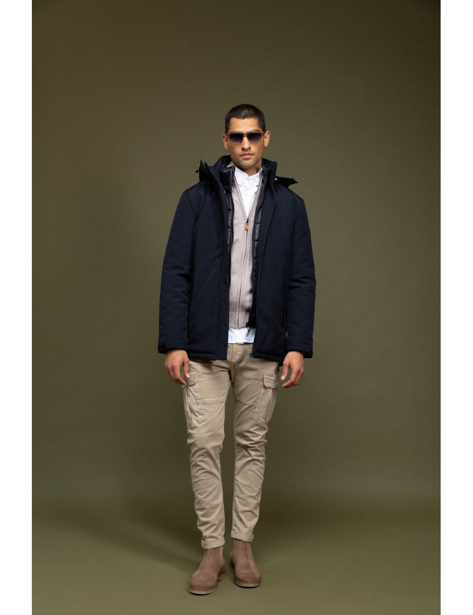 Biston fashion ανδρικό κοντό μπουφάν με αποσπώμενη κουκούλα