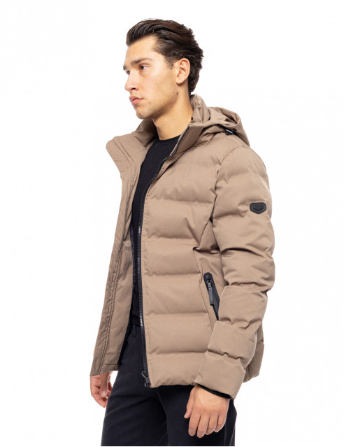 Βiston fashion ανδρικό κοντό μπουφάν με ενσωματωμένη κουκούλα