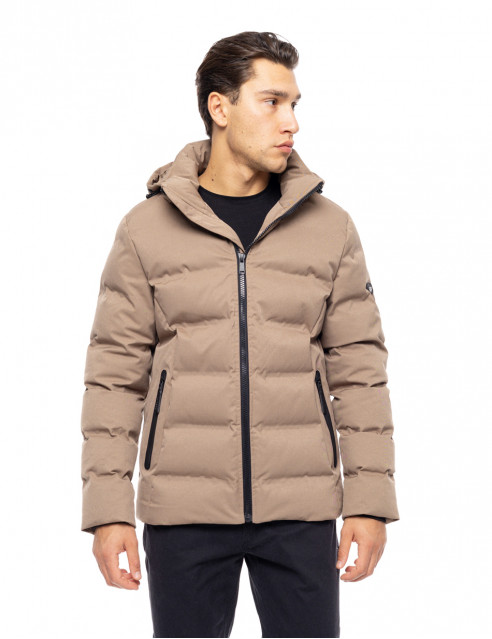 Βiston fashion ανδρικό κοντό μπουφάν με ενσωματωμένη κουκούλα
