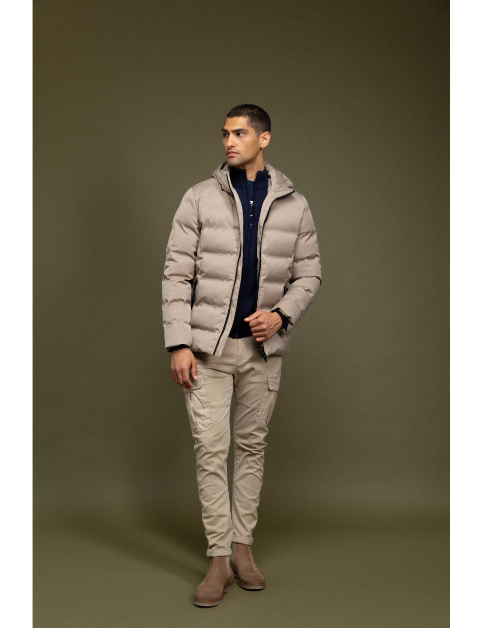 Βiston fashion ανδρικό κοντό μπουφάν με ενσωματωμένη κουκούλα