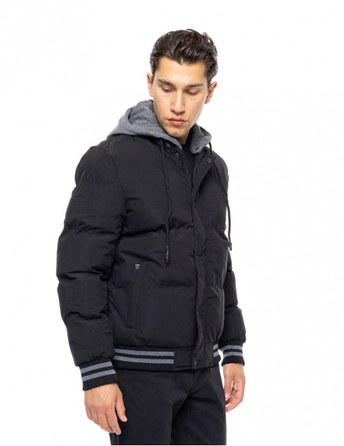 Biston fashion ανδρικό bomber μπουφάν με αποσπώμενη κουκούλα