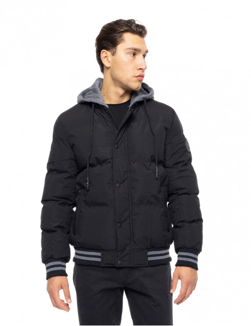 Biston fashion ανδρικό bomber μπουφάν με αποσπώμενη κουκούλα