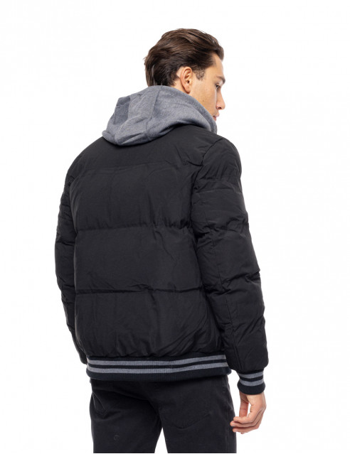 Biston fashion ανδρικό bomber μπουφάν με αποσπώμενη κουκούλα