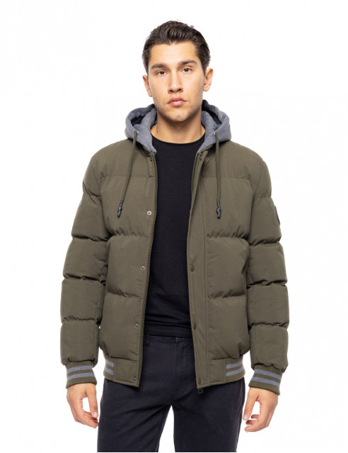 Biston fashion ανδρικό bomber μπουφάν με αποσπώμενη κουκούλα