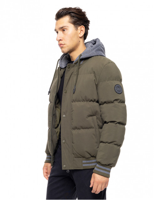 Biston fashion ανδρικό bomber μπουφάν με αποσπώμενη κουκούλα