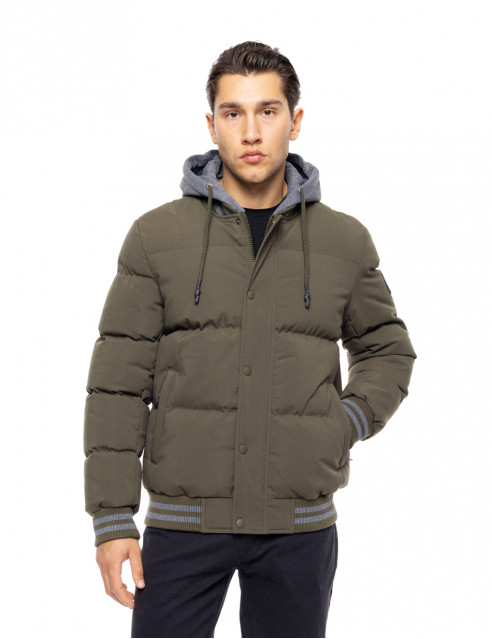 Biston fashion ανδρικό bomber μπουφάν με αποσπώμενη κουκούλα