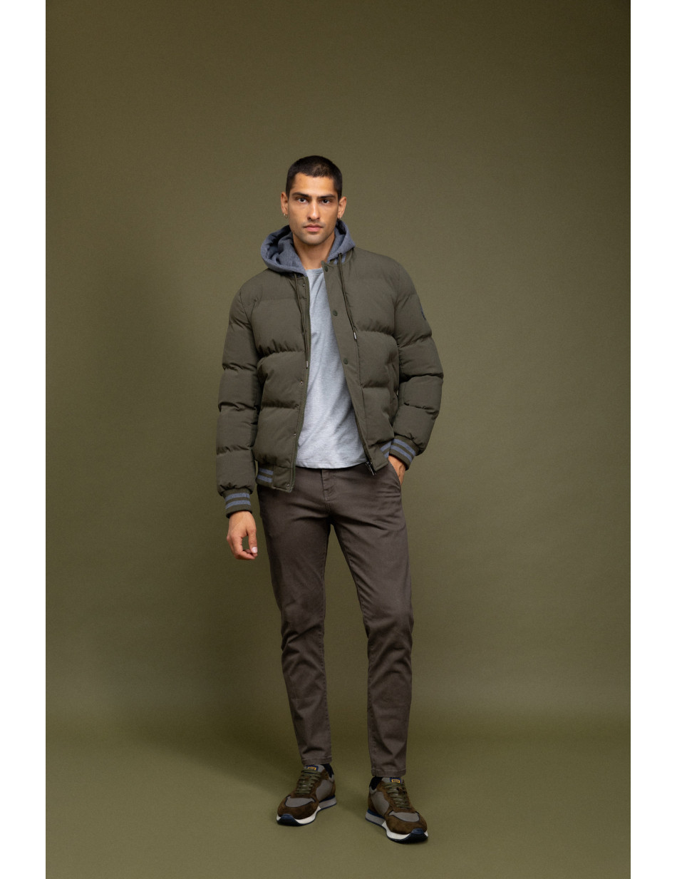Biston fashion ανδρικό bomber μπουφάν με αποσπώμενη κουκούλα
