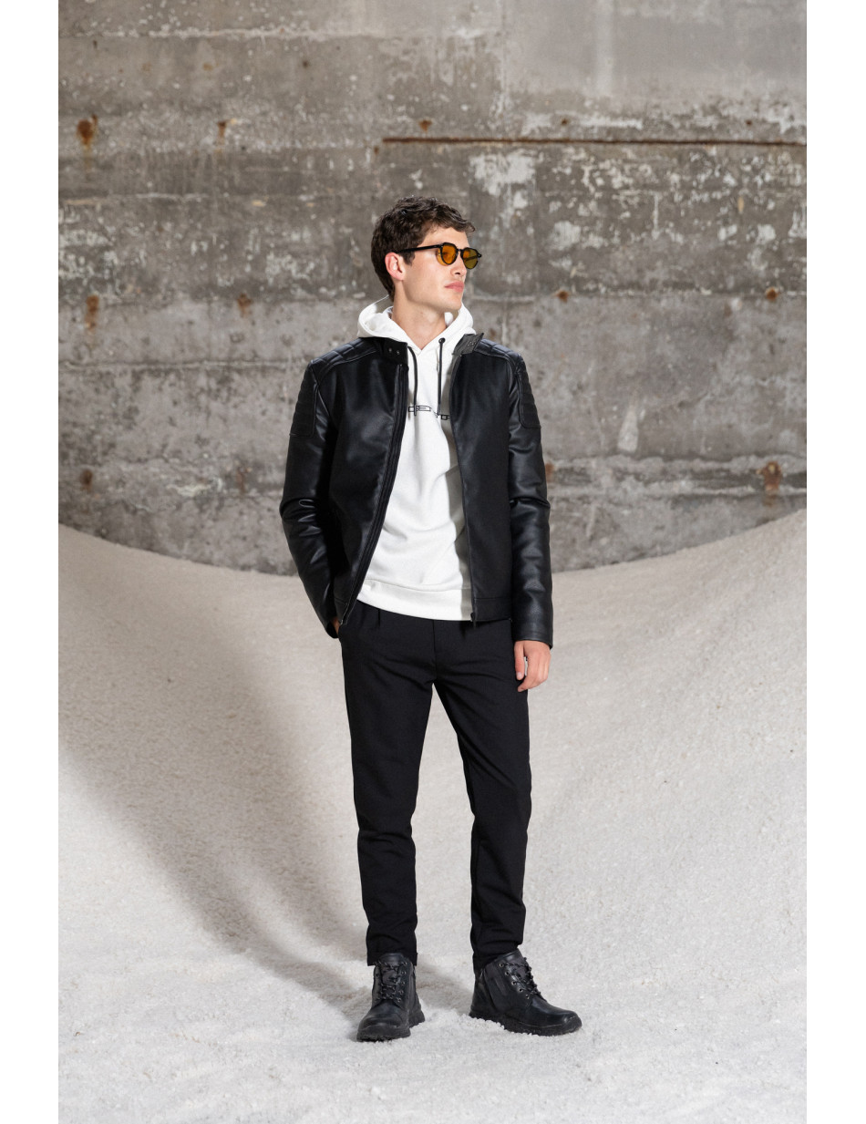 Splendid fashion ανδρικό κοντό πανωφόρι δερματίνης