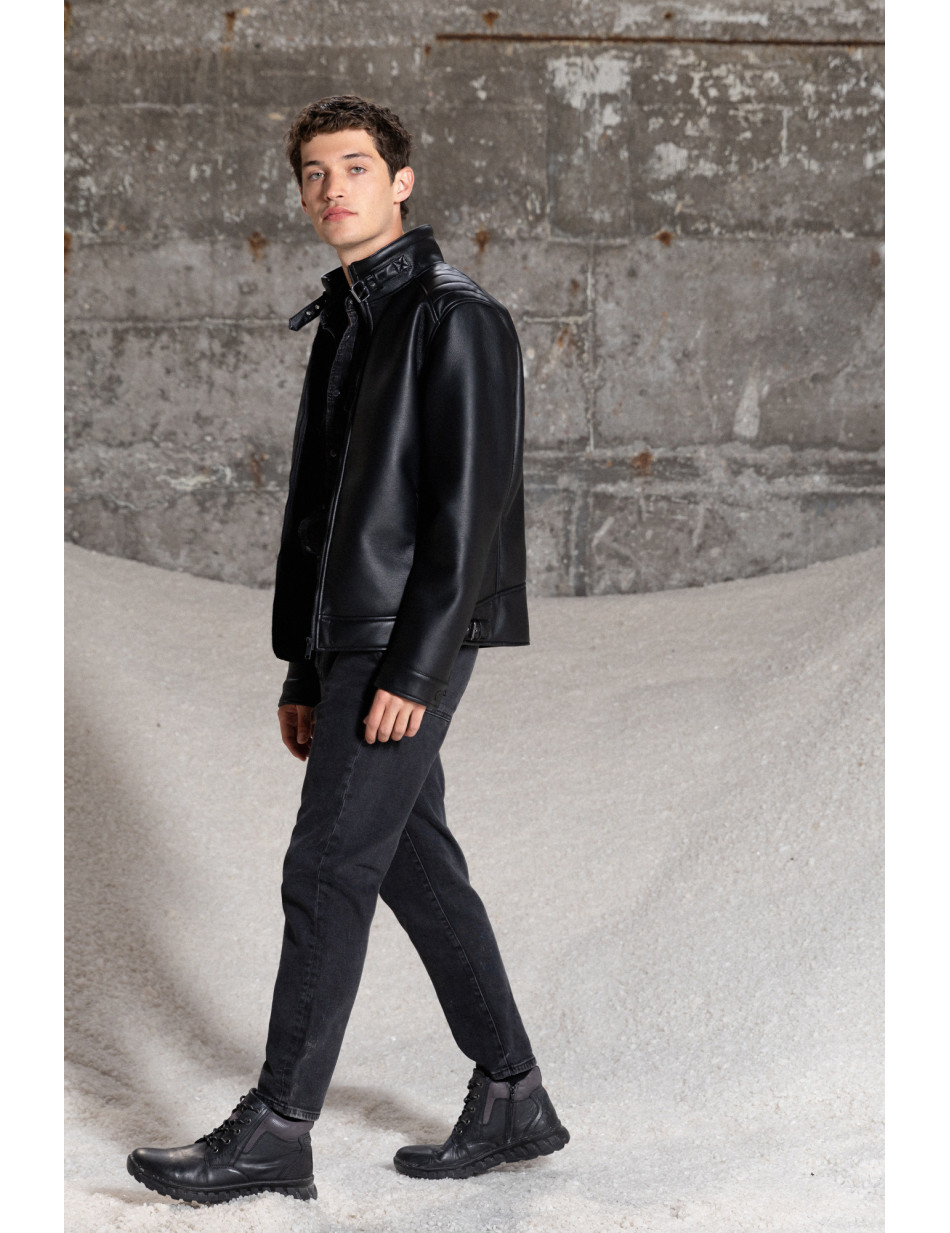 Splendid fashion ανδρικό κοντό μουτόν μπουφάν