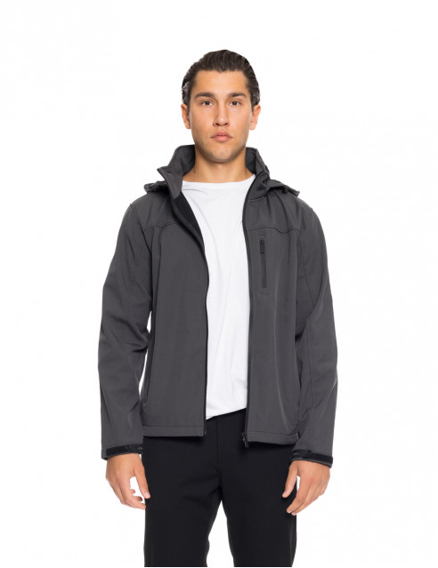 Biston fashion ανδρικό κοντό πανωφόρι με αποσπώμενη κουκούλα