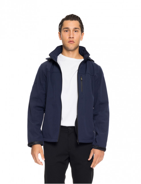 Biston fashion ανδρικό κοντό πανωφόρι με αποσπώμενη κουκούλα