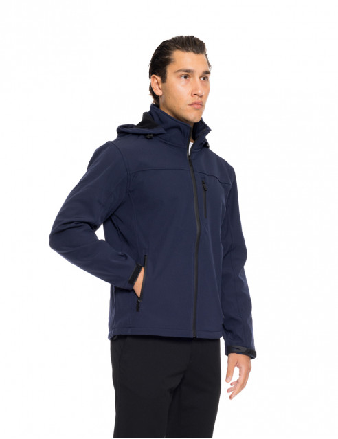 Biston fashion ανδρικό κοντό πανωφόρι με αποσπώμενη κουκούλα