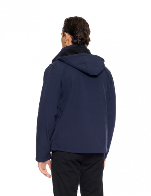 Biston fashion ανδρικό κοντό πανωφόρι με αποσπώμενη κουκούλα