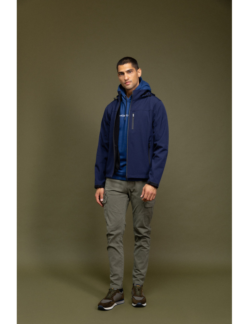 Biston fashion ανδρικό κοντό πανωφόρι με αποσπώμενη κουκούλα