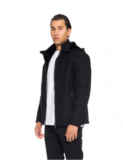 Biston fashion ανδρικό κοντό μπουφάν με ενσωματωμένη κουκούλα